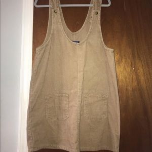 Corduroy tan overall dress
